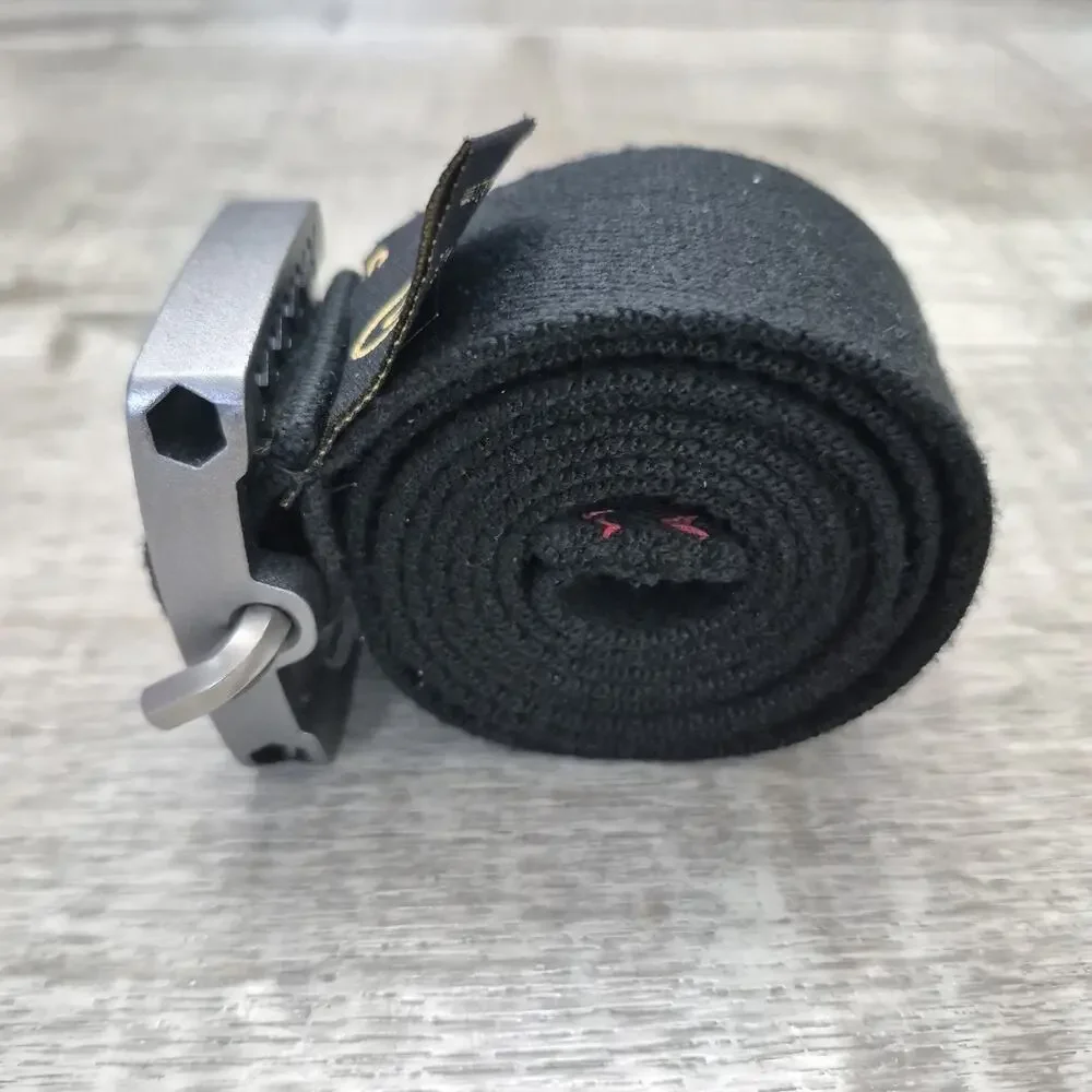 Timbuk2 Belt Canvas Black One Size Adjustable Unisex Metallic Nickel Buckle Logo